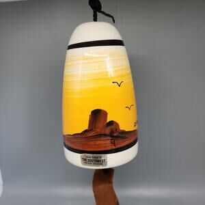Vintage Southwestern Ceramic Wind Chime 5.5in 29 Palms Roadrunner Petley Studios